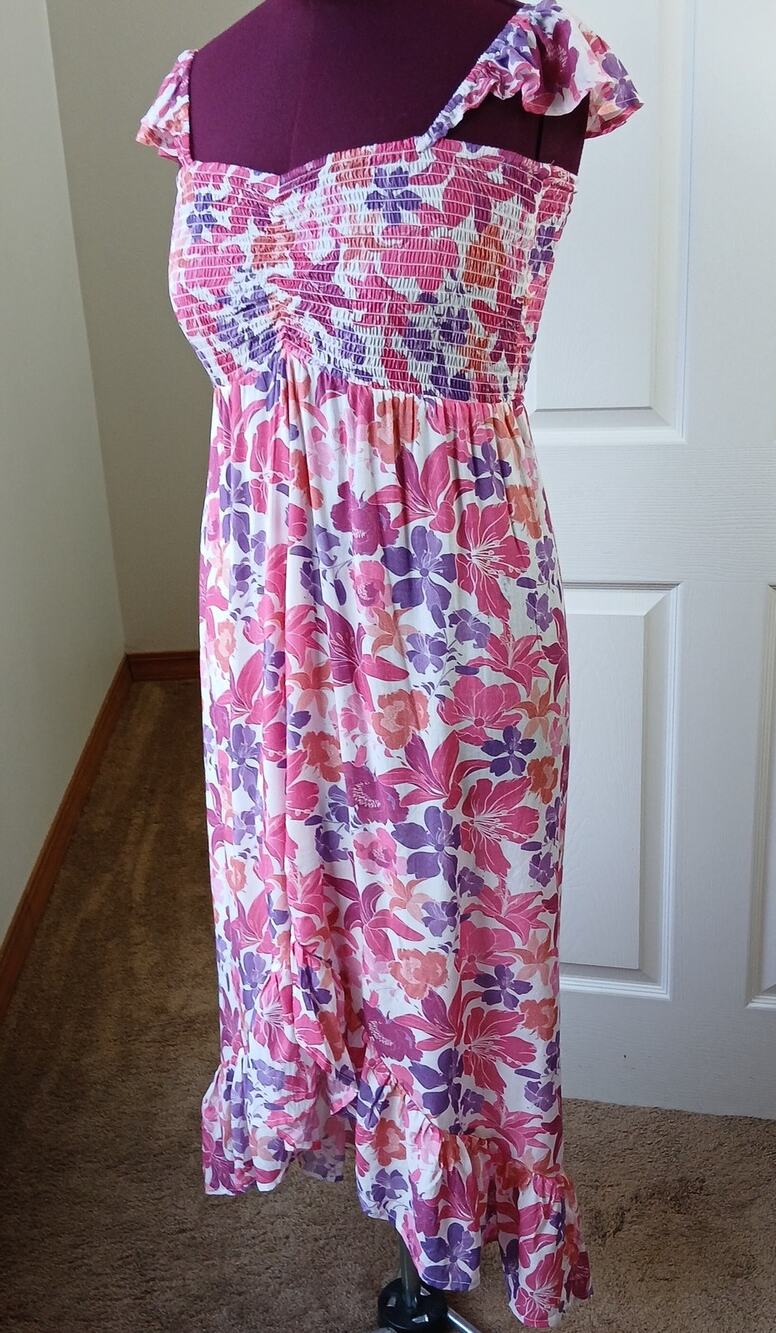 Tiare Hawaii Hollie Maxi Dress OS new old stock tropical sundress high-low